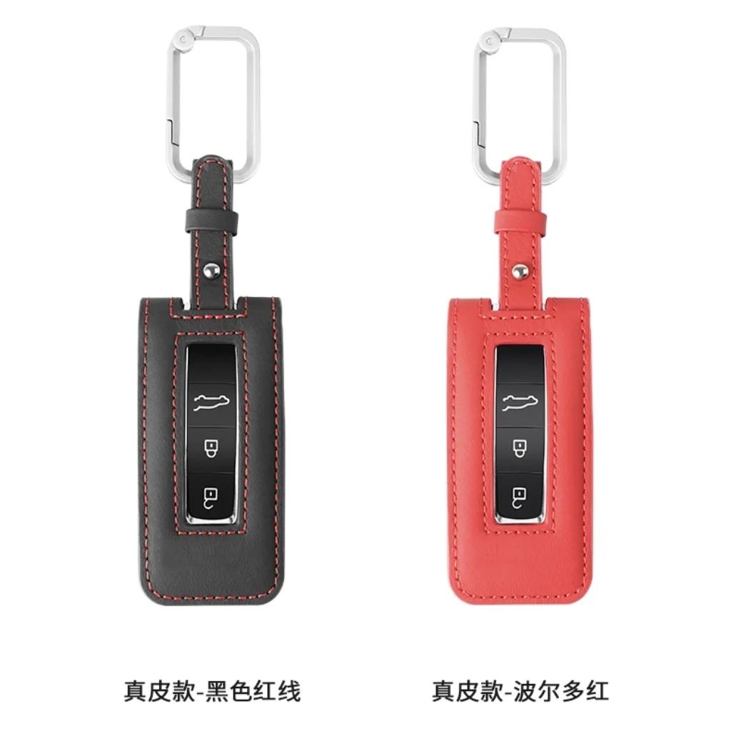 

High Quality Real Leather Car Remote Key Case Bag Cover Shell For Porsche Cayenne Panamera Macan Boxster Cayman 718 911