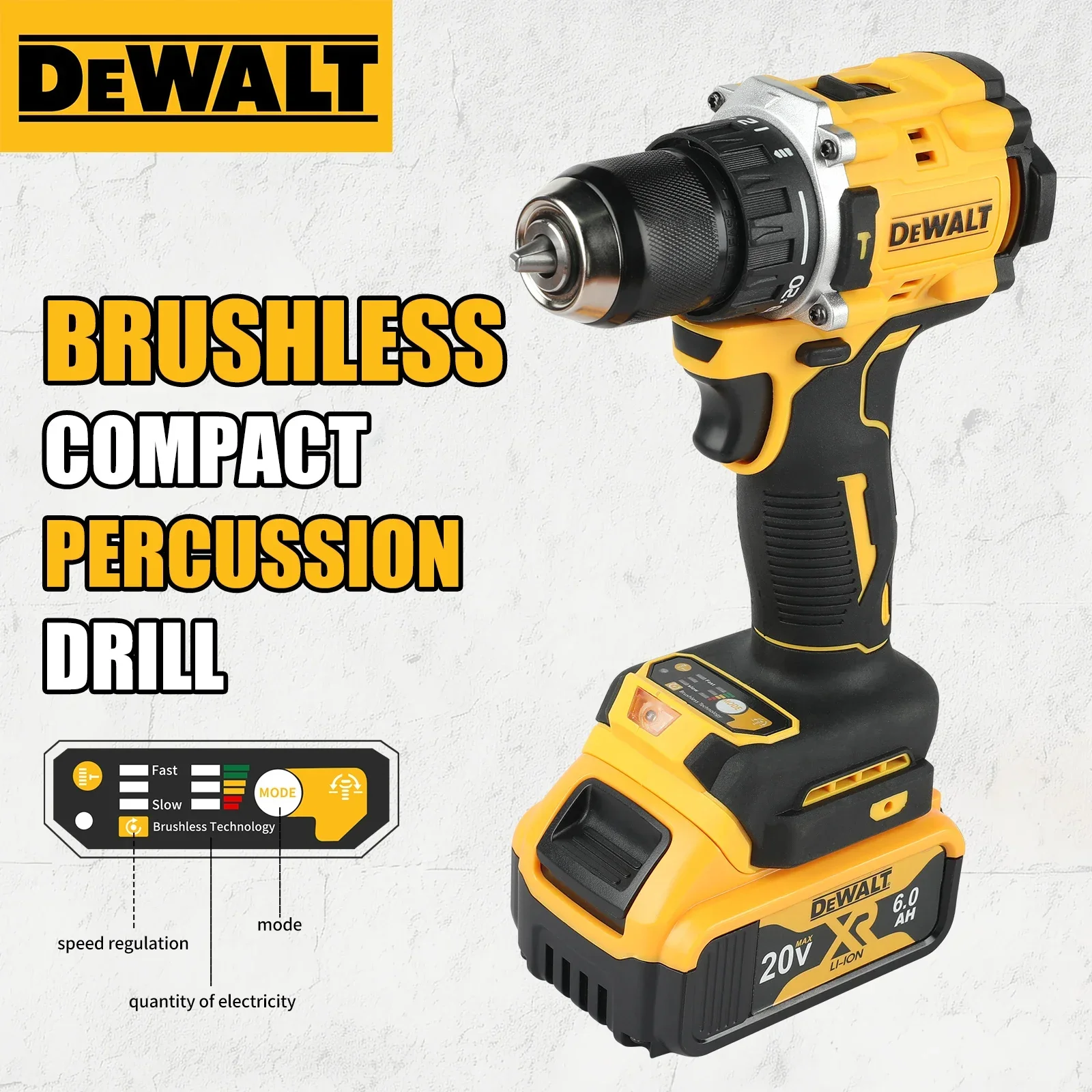 أداة الحفر اللاسلكية DEWALT 805 20V تحتوي على سرعة دقيقة وعزم دوران، وظائف غنية، ويمكن أن تلبي مجموعة متنوعة من الاحتياجات #1