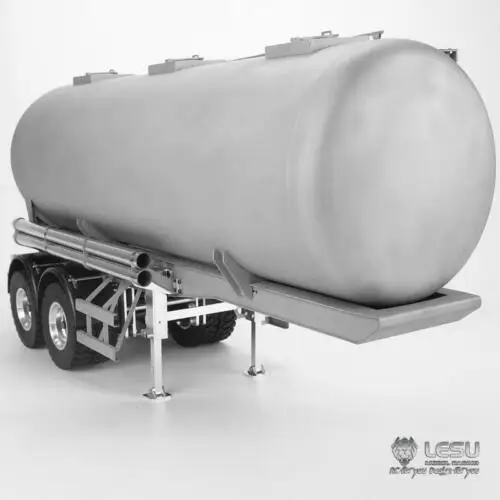 1/14  LESU 20Foot Semi Trailer RC Tractor Truck Metal Oil Tank Truck Gas-tanker Painted Vehilcle For DIY Engineering Car