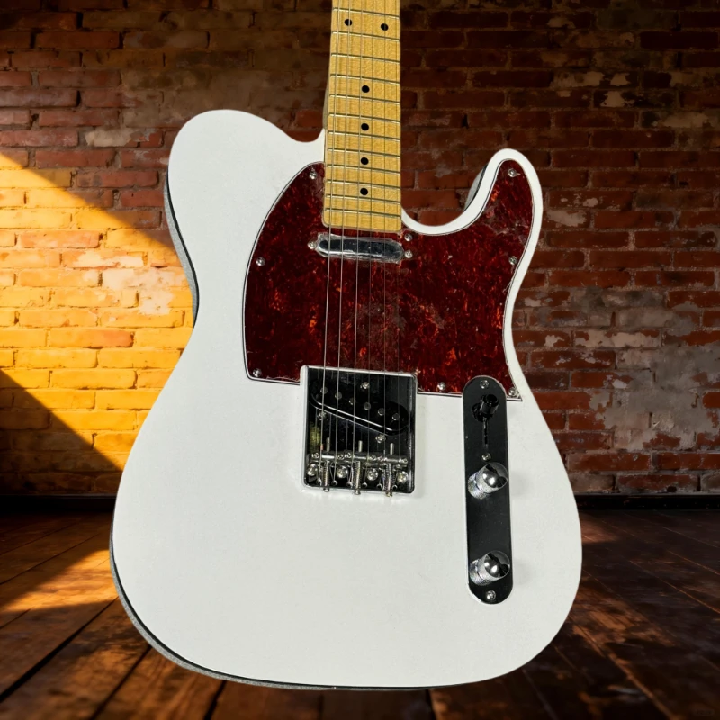 

39 inch White TLE Mahogany Body Maple Fingerboard Free Delivery New Year Gift Fixed Bridge Electric Guitar