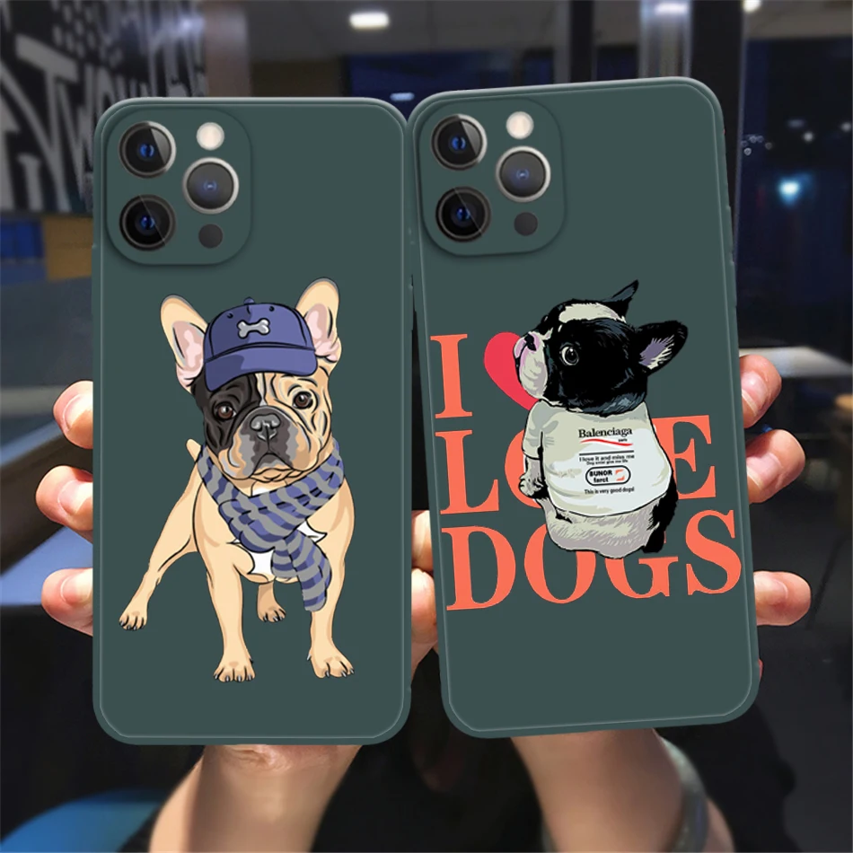 

Hot Pug Dog French Bulldog Shockproof Phone Case for IPhone 12 11 13 14 15 16 Pro Max 15 16 Plus Couple Lover Friends case