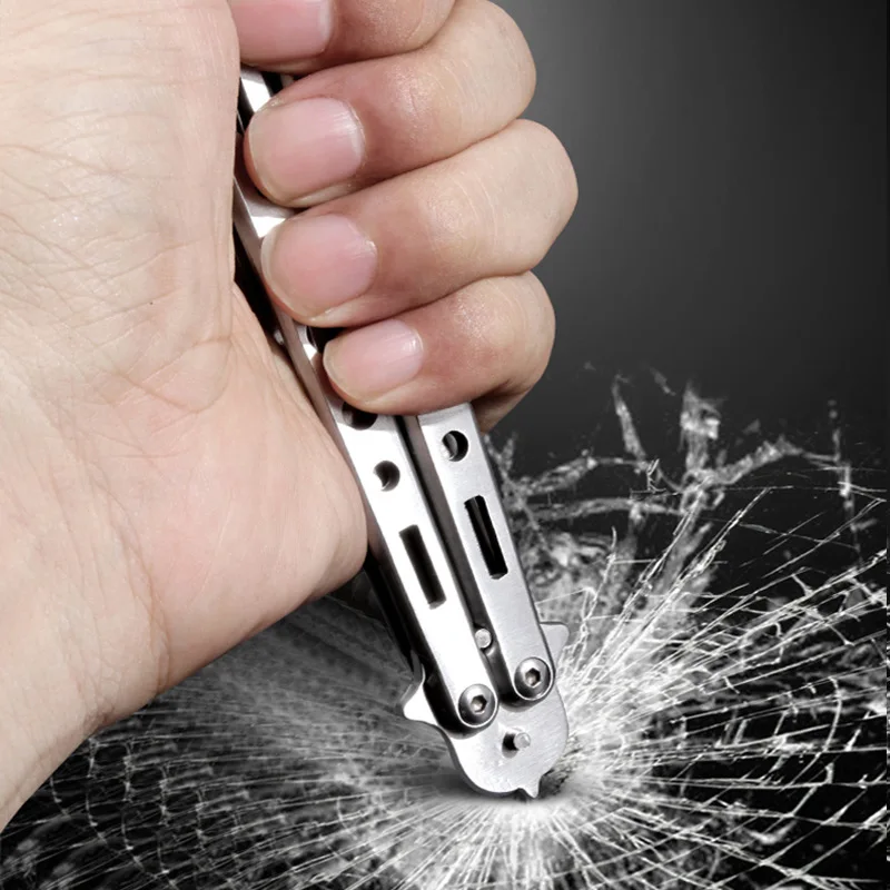 Unsharpened practice knife foldable tire cleaning hook screwdriver accessories stone remover rock digging tools butterfly knife