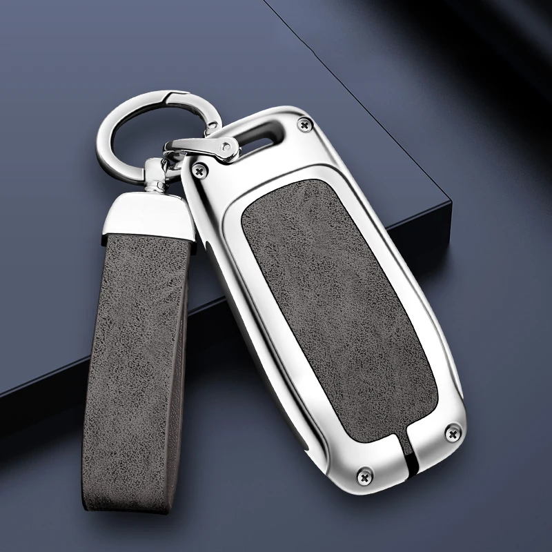 

Zinc Alloy Leather Car Key Case Cover For Mercedes Benz A C E S G Class GLC CLE CLA GLB GLS Keyless Keychain Accessories