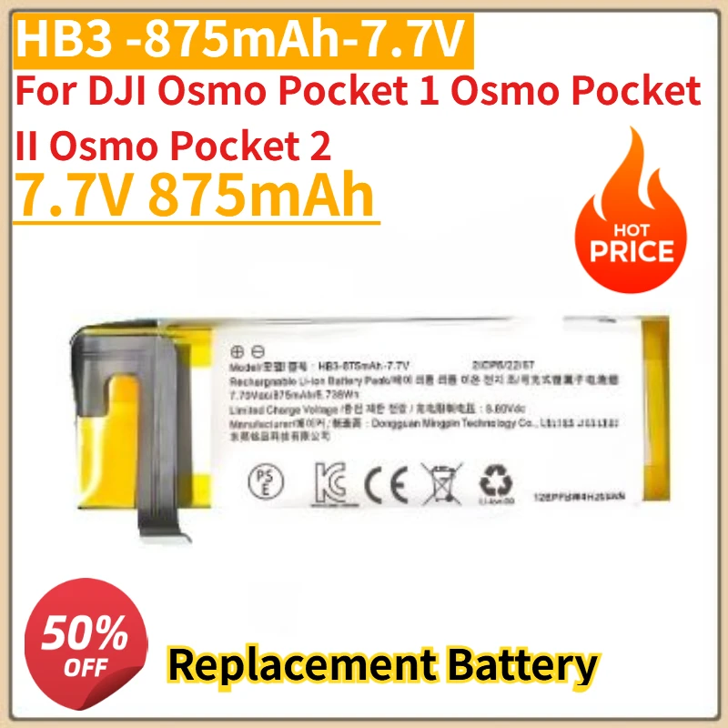 

High Quality New HB3 -875mAh-7.7V Battery For DJI Osmo Pocket 1 Osmo Pocket II Osmo Pocket 2