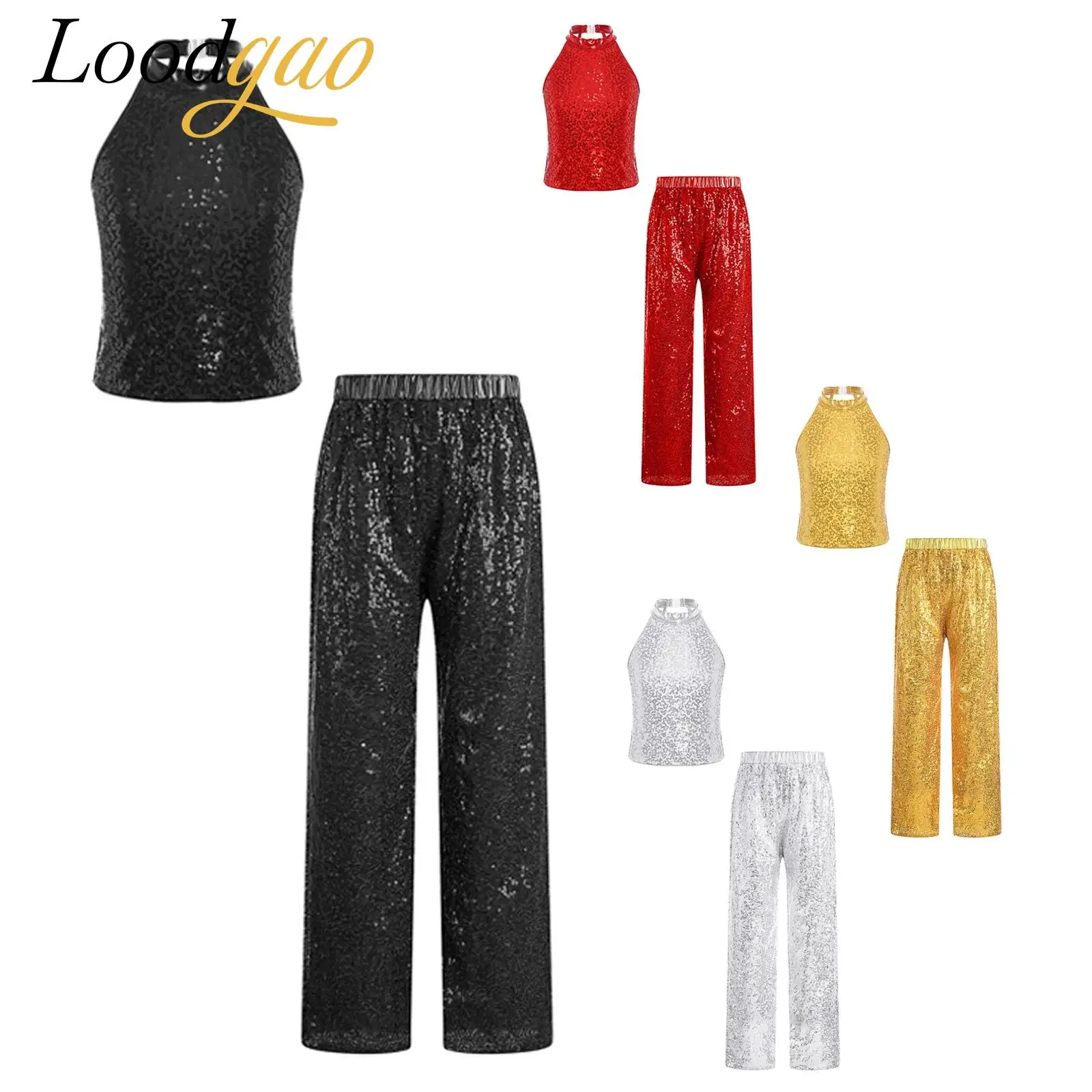 

Festival Costumes Girls Hip Hop Dance Clothes Sets Theme Party Carnival Cosplay Outfits Sequins Streetwear Jazz Dancewear