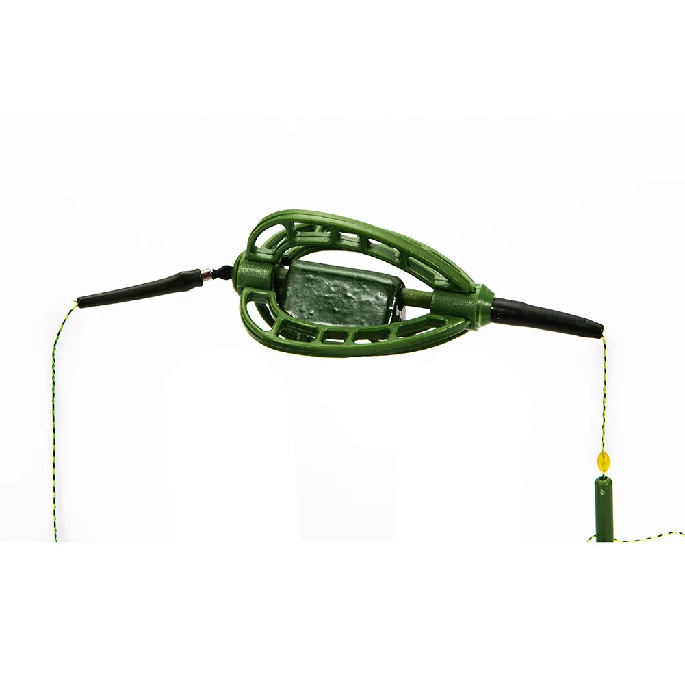

1pc Sinker String Hook Carp Fishing Bait Basket Fishing Bait Cage Fishing Feeder Coil Green High Quality Useful