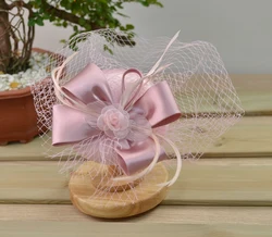Satin Fascinator Top Hat with Veil Flowers, Elegant French Style Wedding Church Banquet Hat for Women Ladies