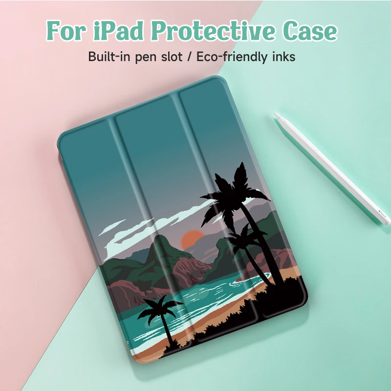 View Case For iPad 9th/ 8th/ 7th Generation 10.2 inch Case,For MiNi 4/5/6 Cover,with Pencil Holder,Auto Wake/Sleep Cover