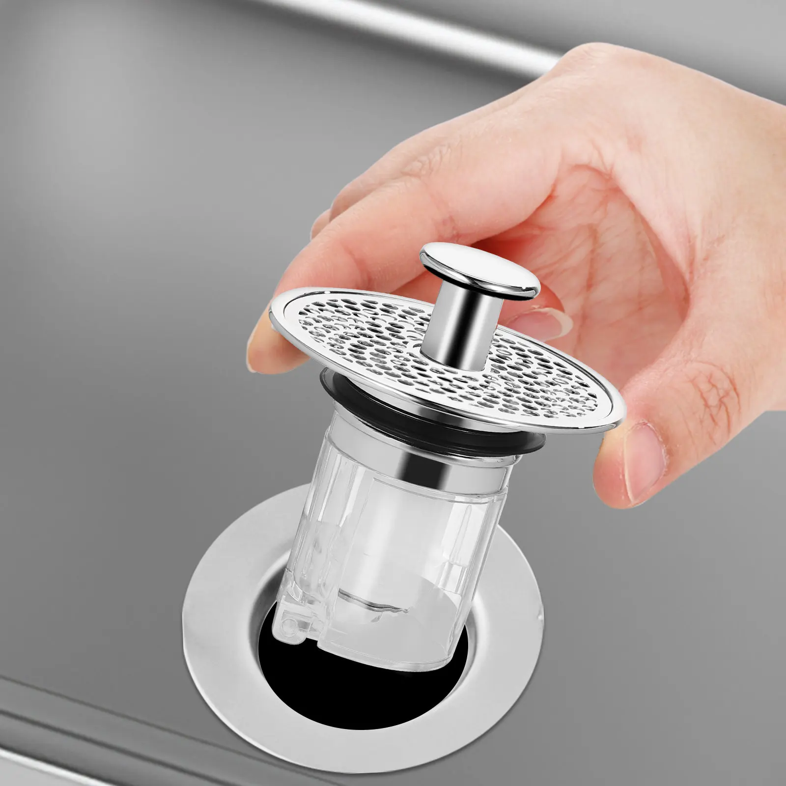 Drain Cover Kitchen Sink Anti-clogging Strainer Bathroom Stopper Replacement Filter