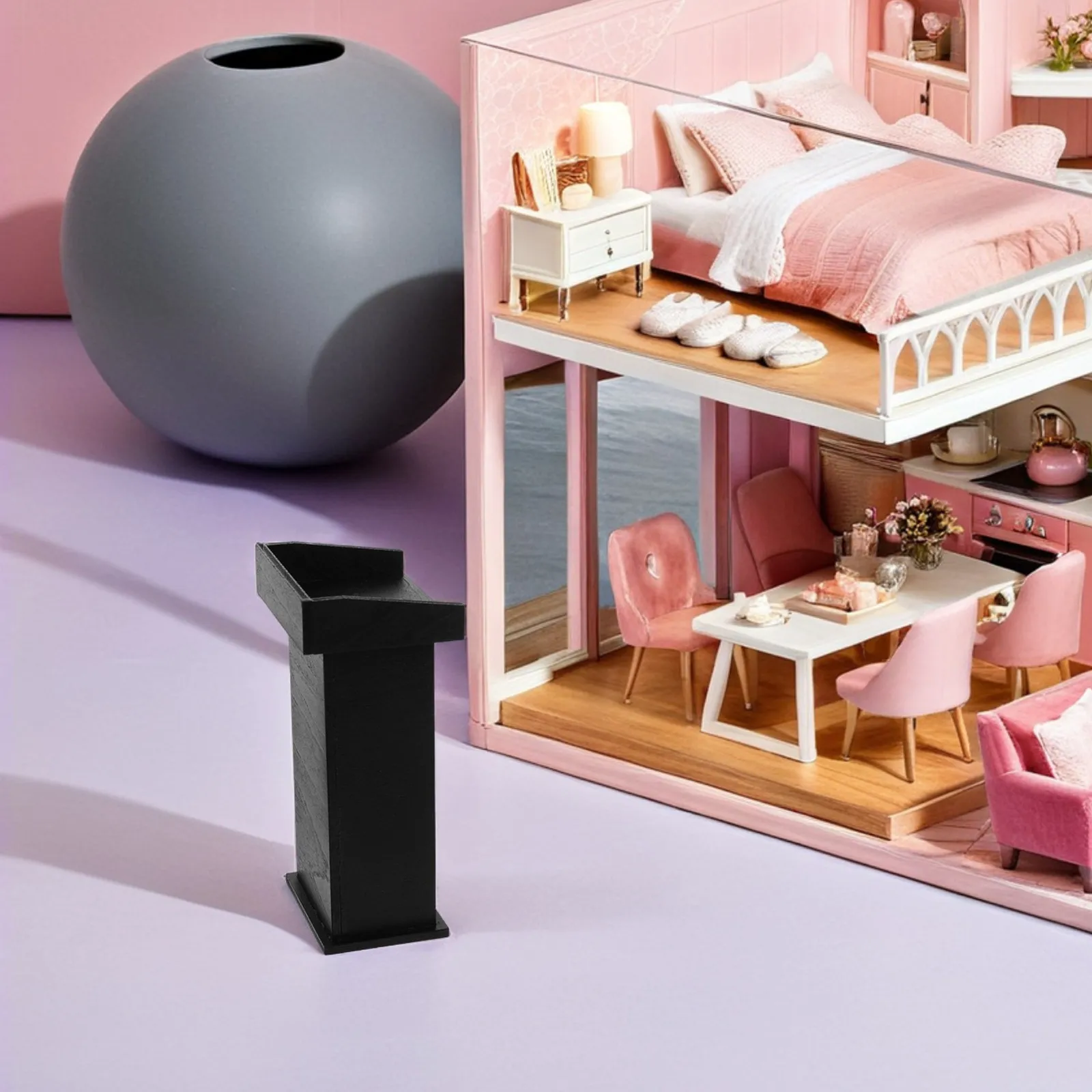 

Миниатюрный деревянный подиум в масштабе 1:12 для кукольного домика: элегантный дизайн, гладкая отделка, идеально подходит для образовательных сценариев