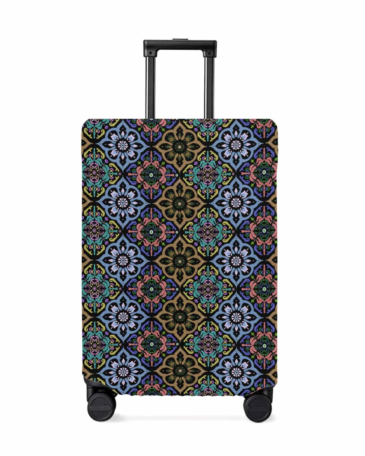 

Ethnic Style Decorative Flowers Stretch Suitcase Protector Baggage Dust Case Cover For 18-32 Inch Travel