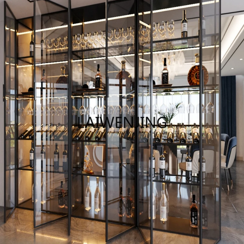 

SGF light luxury living room wall rack glass door partition figure display cabinet