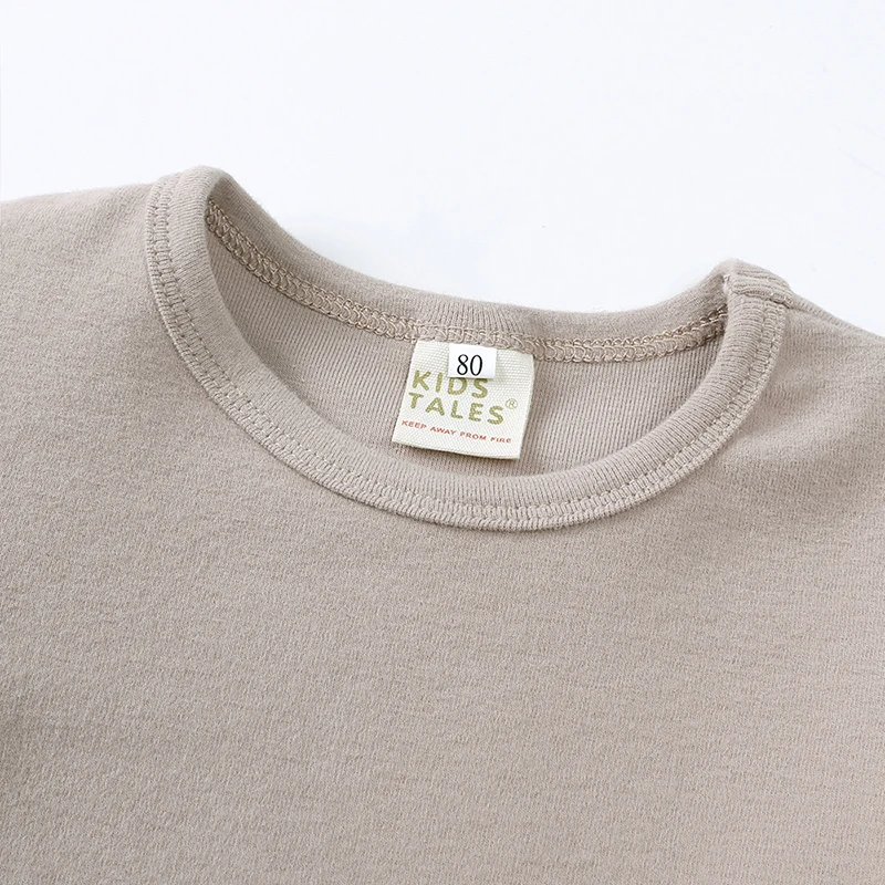 2026 Kleinkind Kinder Pyjamas Kleidung Set Hohe Elastizität Atmungsaktive Nachtwäsche Set Für 9 M-9 T Junge mädchen Solide Weiche Loungewear – Detail 5