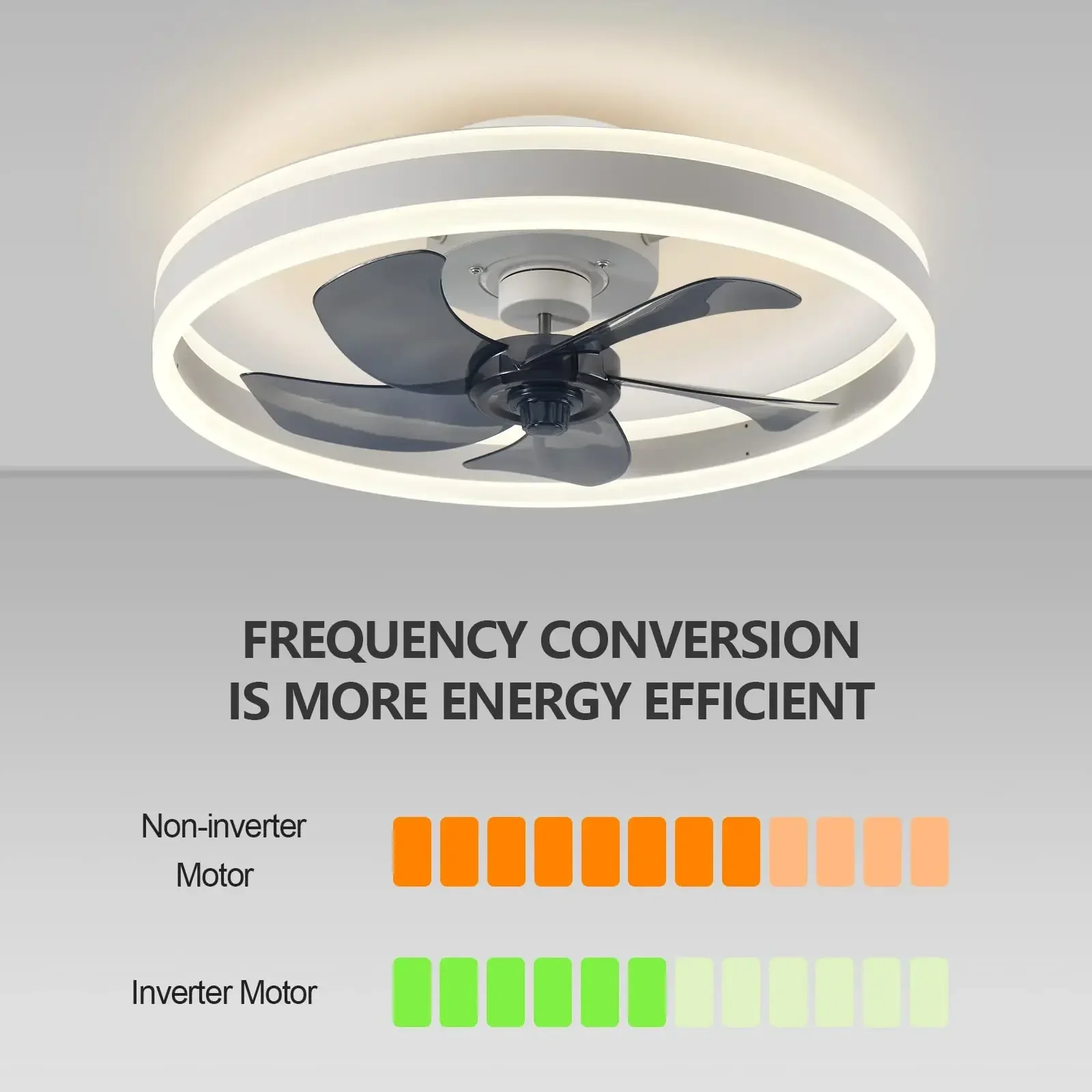 Modern Low Floor Loft Remote Control Led Ceiling Fan with Light DC Motor 6-speed Timing Fan 50CM Home Decorative Fan with Light