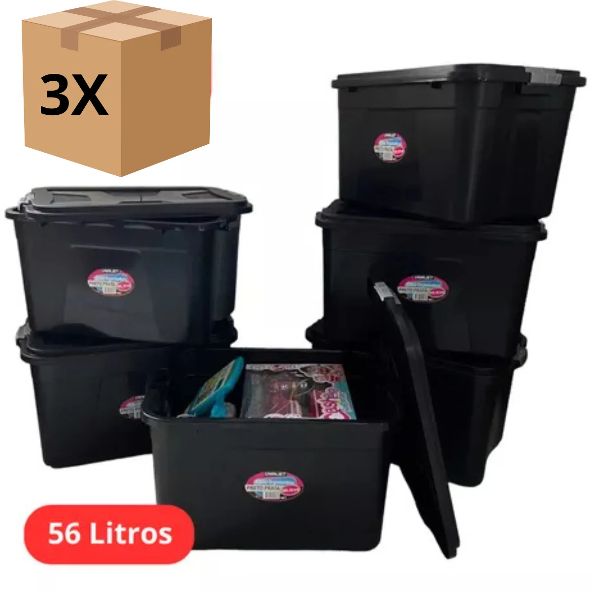 56 Liters Multipurpose Organizer Box 3 Kit with Lid