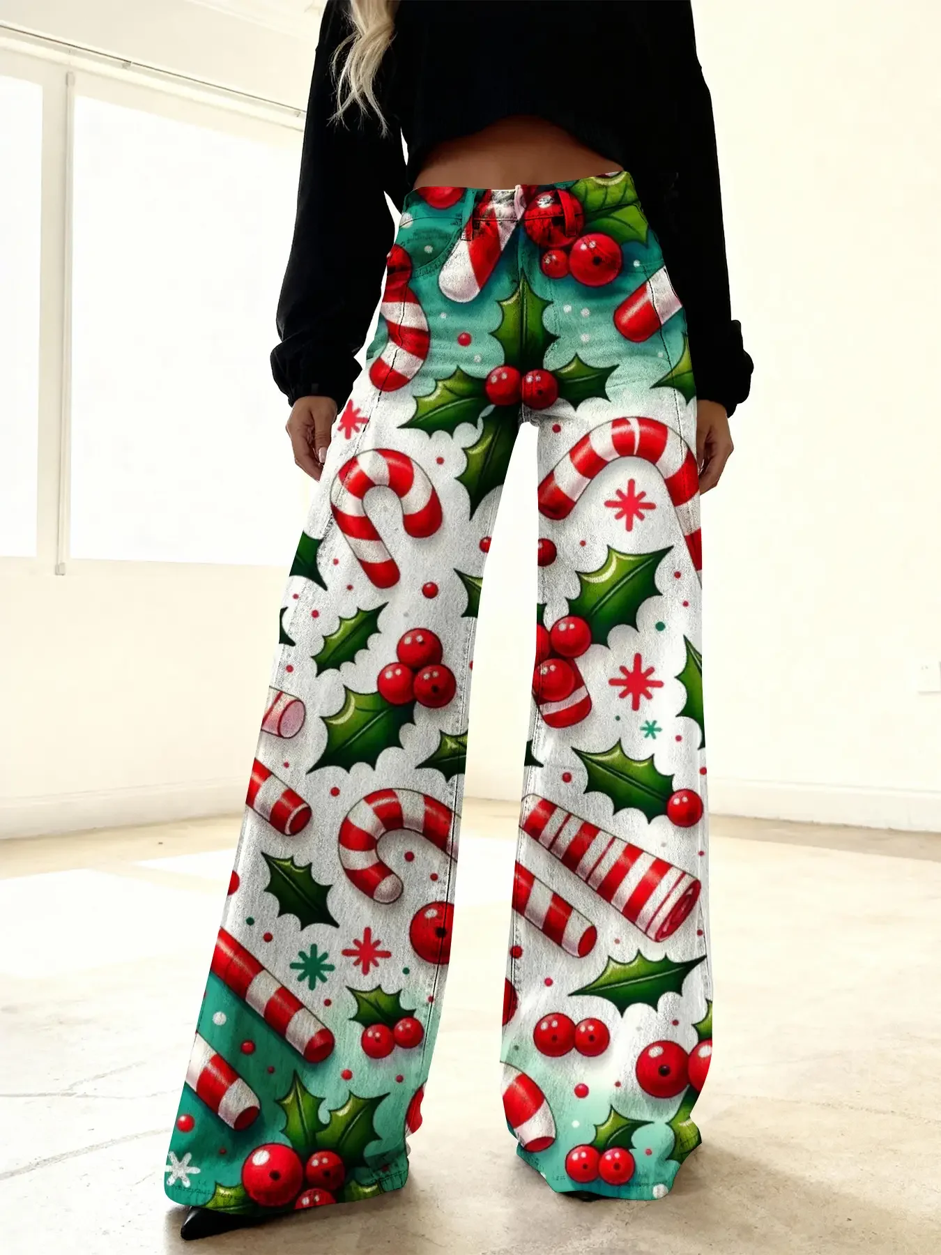 

2026 Women's new casual jeans with a variety of colorful western prints, (European and American style)