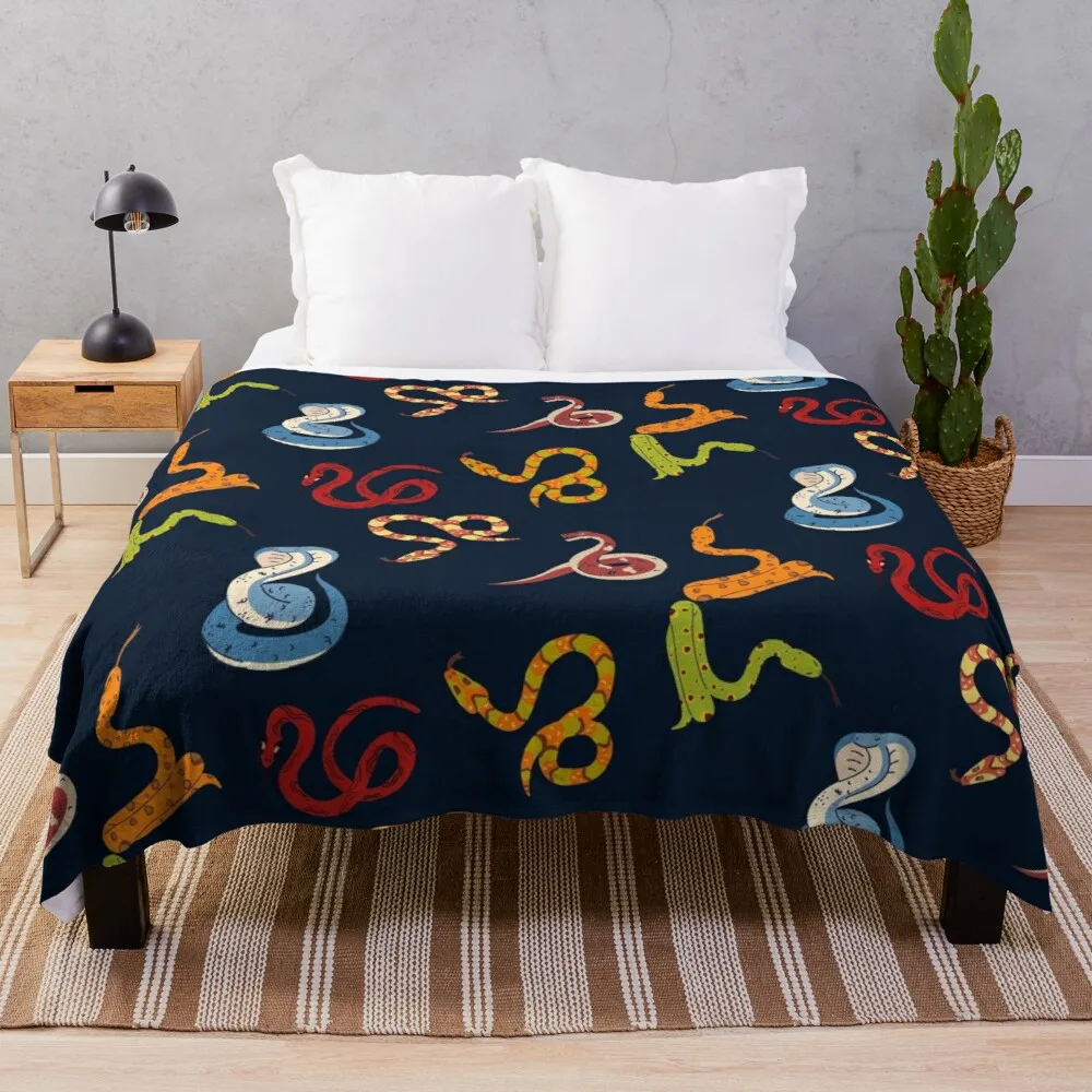 Cute Snakes Pattern Throw Blanket Warm Blanket Blankets For Sofa Extra Large Throw Blanket