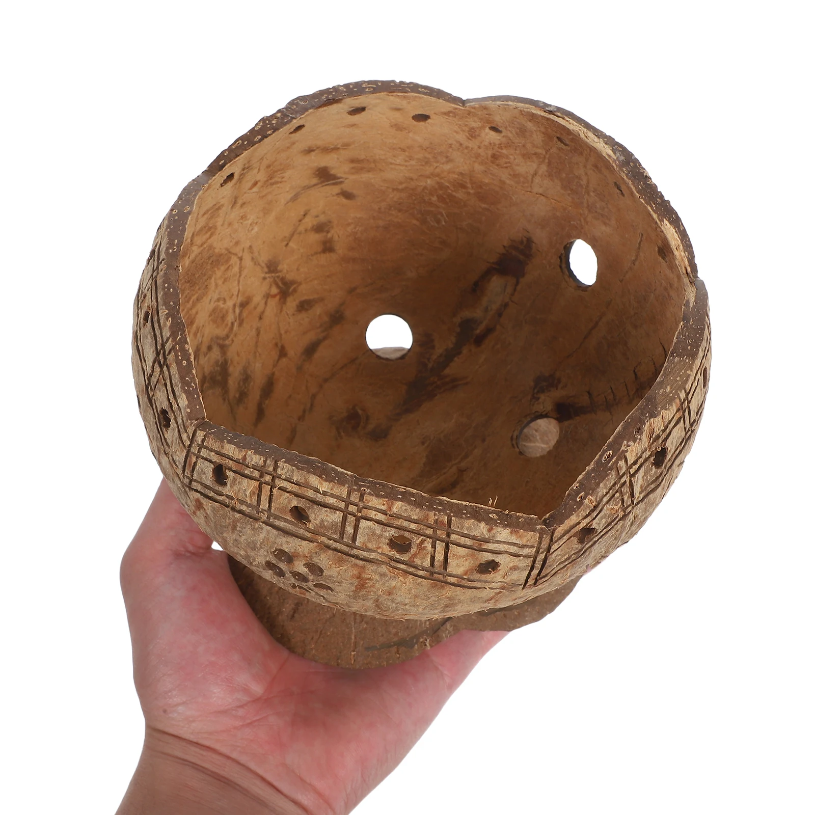 

Coconut Shell Hanging Basket Flower Pot Plant Holder Natural Material Rustic Charm Succulents Plants Breathing Drainable Balcony