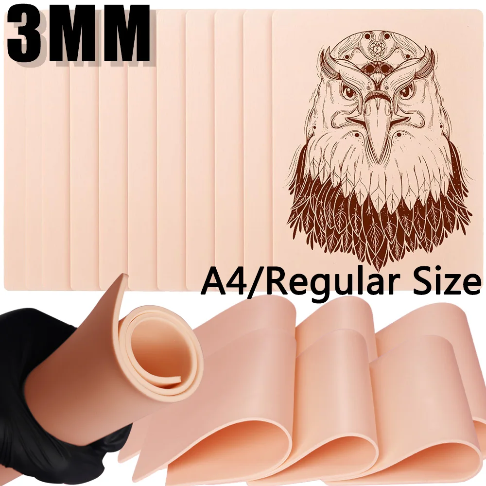 

3 мм татуировка для практики кожи A4/стандартного размера, площе татуировка, искусственная кожа, перманентный макияж, татуировка, обучение коже, аксессуары для татуировки