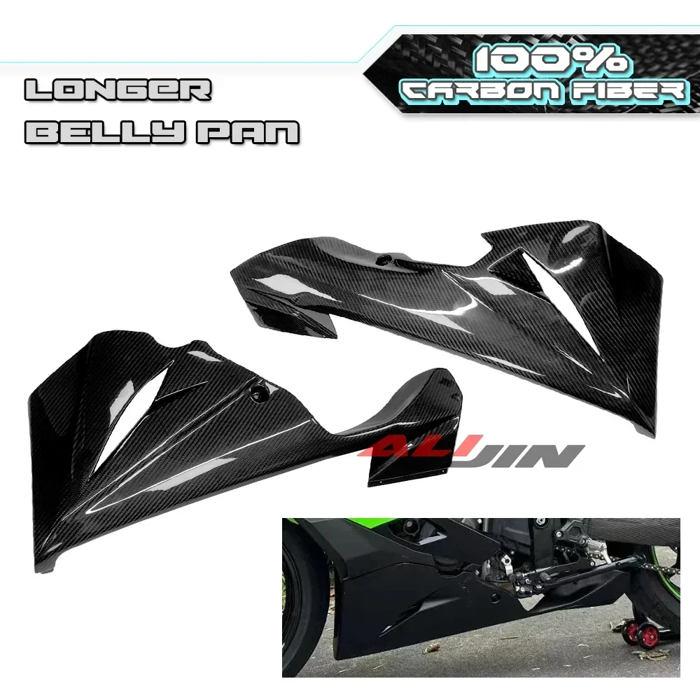 

Real Dry Carbon Fiber For KAWASAKI NINJA ZX4R ZX-4RR ZX4RR 2020-2024 Motorcycle Fairing Buttom Longer Belly Panel Pan Cover