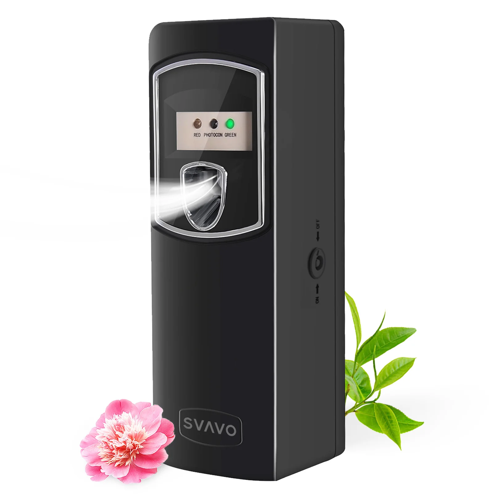 SVAVO Automatic Aerosol Dispenser Wall Mounted Light Sensor Timing Air Freshener Auto Perfume Dispenser for Home Toilet