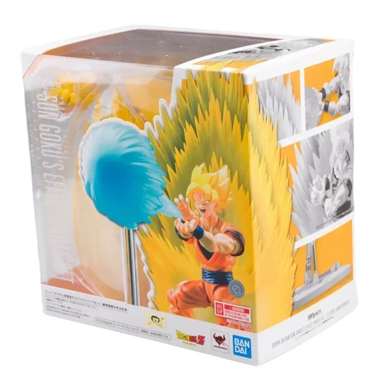 Bandai Genuine Dragon Ball Anime Action Figure, Modelo de Brinquedos, Presentes, Colecionáveis, Genuíno, SUPER SAIYAN, EFEITO GOKU, Conjunto de Peças, SHF