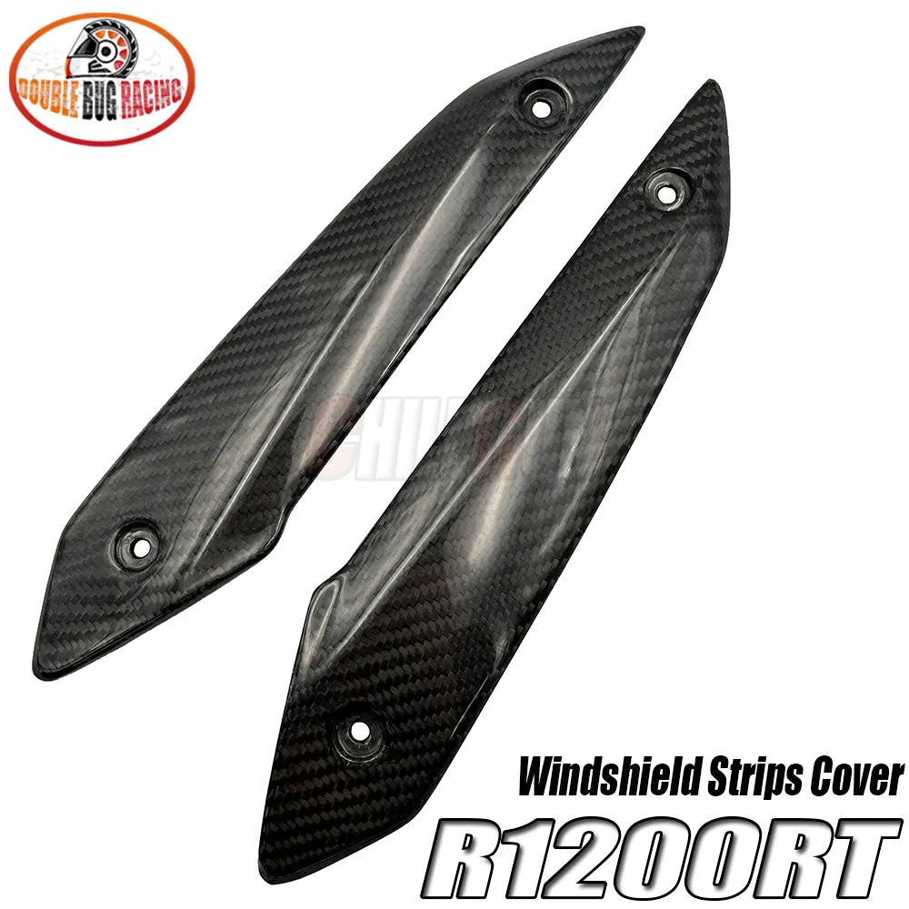 

Motorcycle Real Carbon Fiber Windshield Strips Cover Bracket Bars Stent Adapt Guard Fits For BMW R1200RT R1200 RT 2014-2020 2019