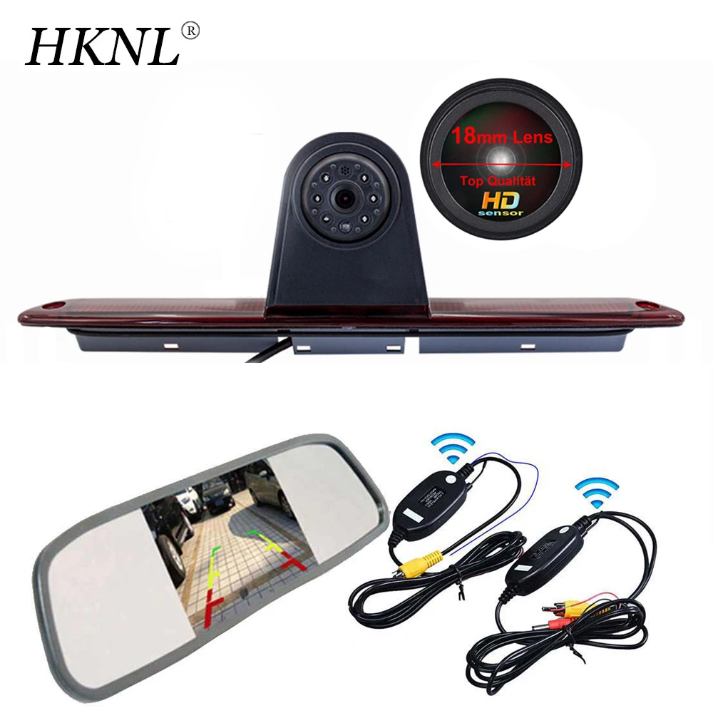 HKNL HD CCD Car Reverse Camera With Mirror 2.4GHZ Wireless For Mercedes Benz Sprinter W906 VW Crafter Caravelle ab Brake Light