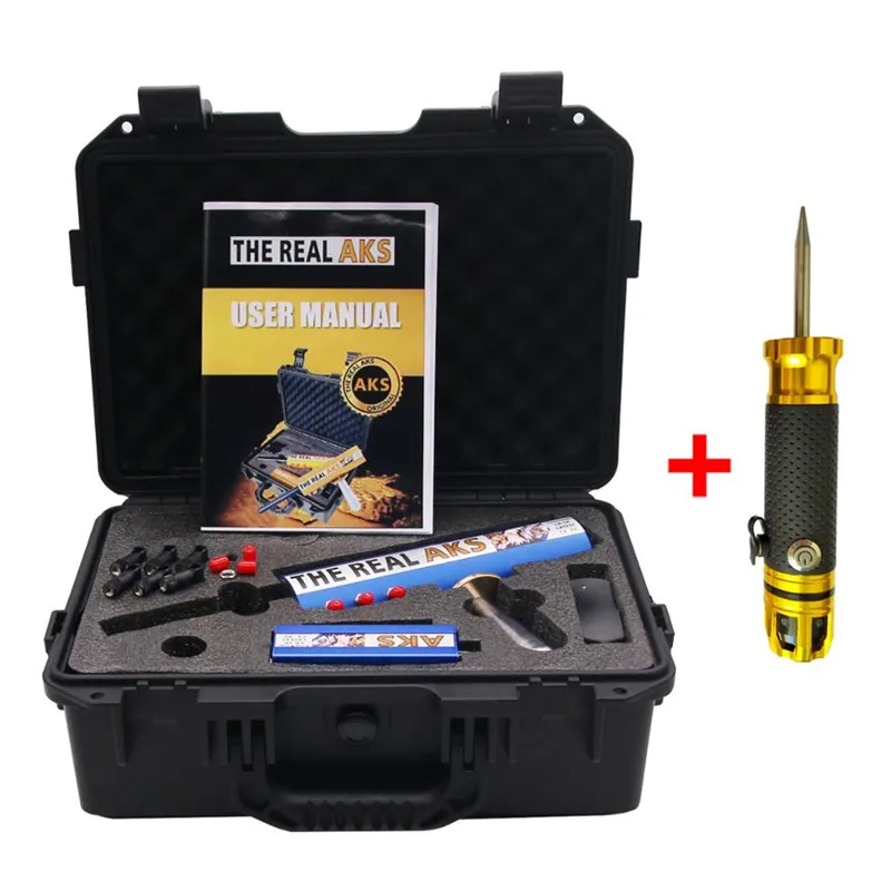 True AKS Long Range Gold Detector 6 Antenna Plastic Case for Silver Gem Diamond Gold + Filter