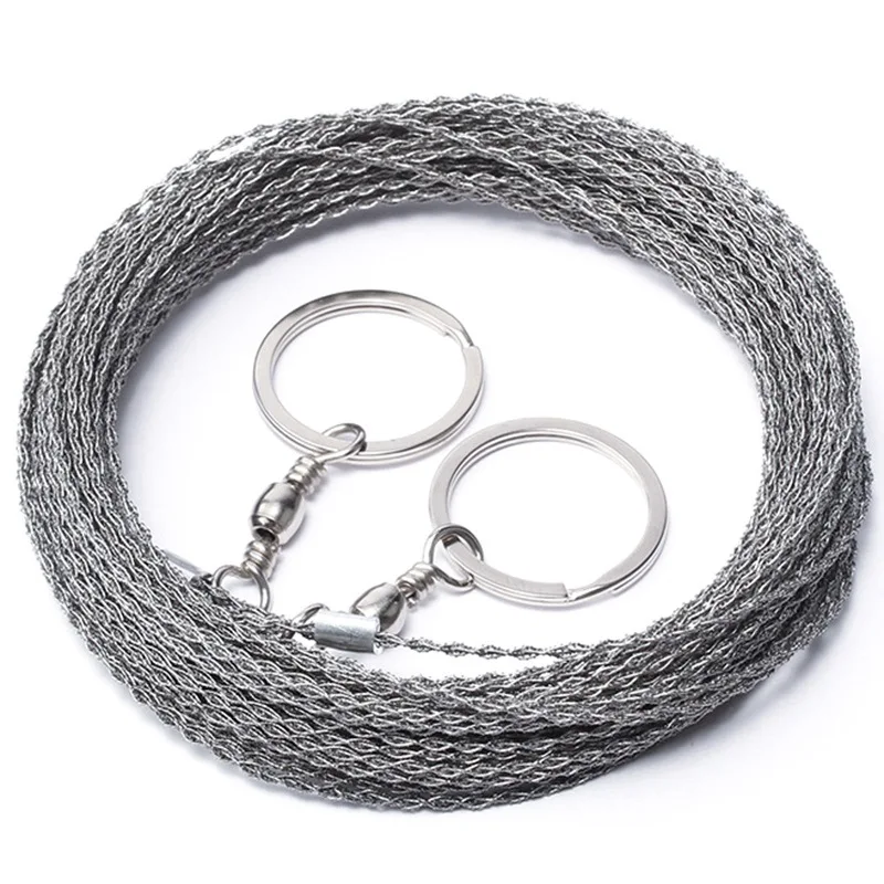 

1-3M Outdoor Hand Drawn Rope Saw Portable Stainless Steel Wire Saw Manual Cutting Chain Camping Hiking Survive Woodworking Tools