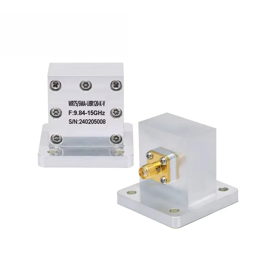 WR-75 to for SMA Female Right Angle Waveguide to Coax Adapters 9.84-15GHz with UBR120 Flange Telecom Parts