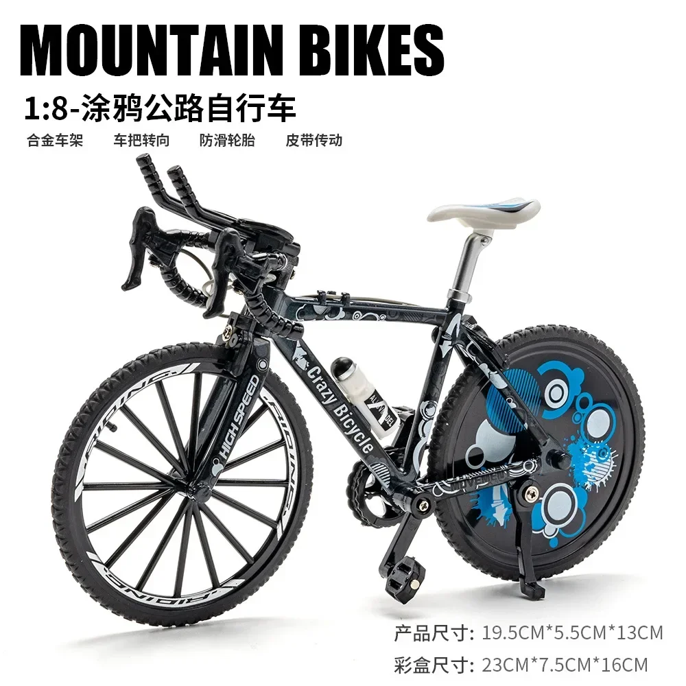 

1:8 Mini Model alloy Bicycle off-road mountain bike models High Simulation ornaments collection toys Gifts