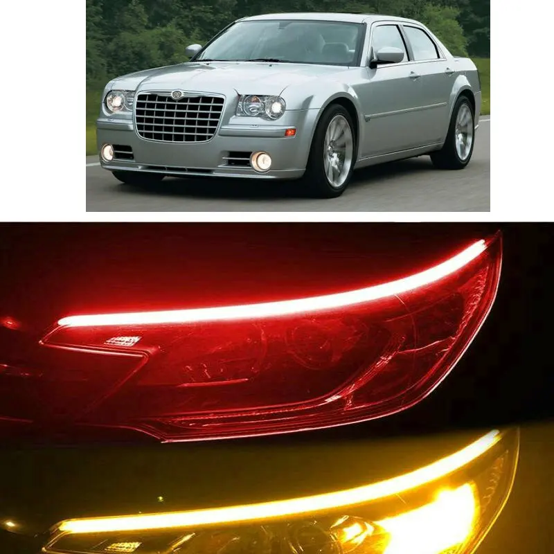 

30cm 45cm 60cm Startup Scan Flow turn signal Light For chrysler 300 300c 300m GRAND VOYAGER 5 NEON SEBRING STRATUS VISION