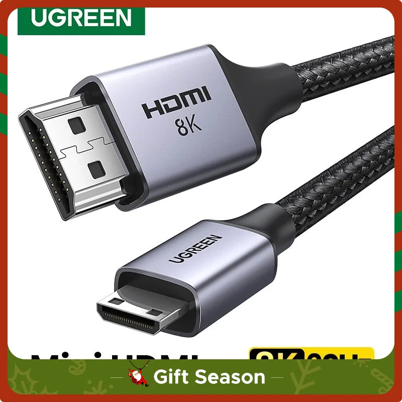 UGREEN Mini HDMI-Совместимость с HD кабелем 8K/60Hz для Raspberry Pi Zero видеокарта камера видеокамера 8K мини HD 2,1 кабель