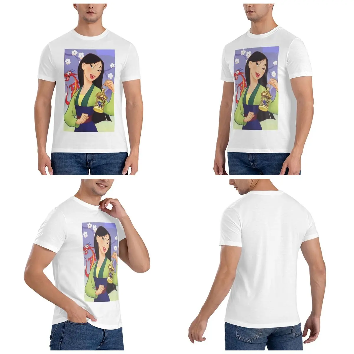 Mulan T-Shirt for Men Cotton Oversized T Shirts Men's Short Sleeve O-Neck Summer Clothes Tops S-6XL