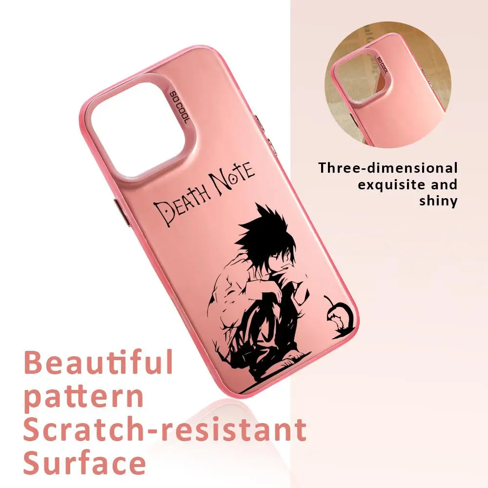C-Comics D-Death N-Note جراب هاتف آيفون 17 16 15 14 13 12 11 برو ماكس الهواء الملونة ماتي ليزر أورورا للصدمات