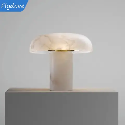 Lámpara de mesa de mármol de lujo, luz LED, decoración del hogar para dormitorio, tocador, estudio, iluminación de escritorio