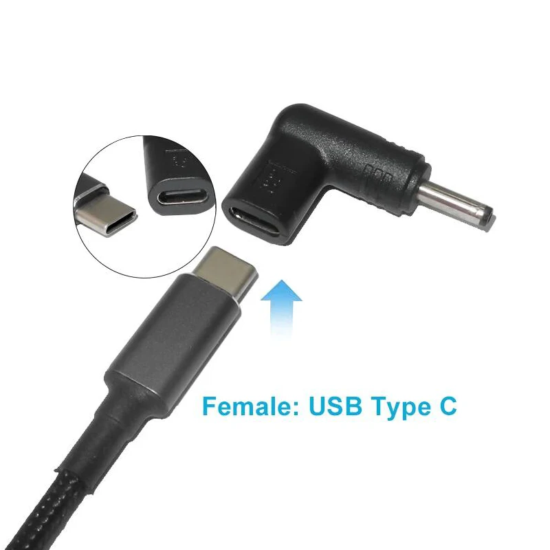 Zasilacz 12V 15V 19.5V USB C typ C PD do DC uniwersalny 3.5*1.35 5.5*2.5mm złącze wtykowe Jack DC do tabletu z aparatem