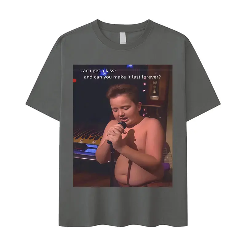 هل أستطيع الحصول على قبلة هل يمكنك أن تجعلها دائمًا تي شيرتات عجيبة رجالي كم قصير نمط المتضخم تي شيرت المراهقين الملابس القوطية