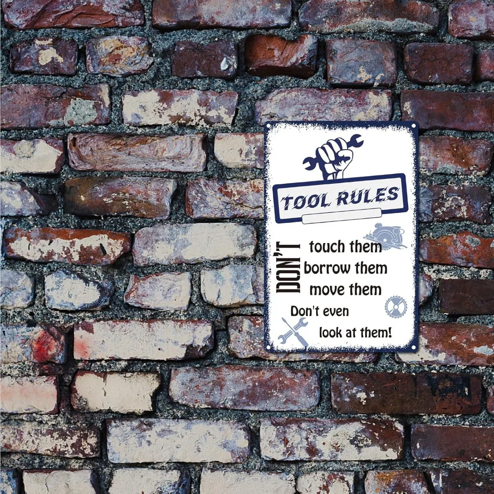 قواعد الأداة علامة لوحة القصدير بورو اللمس تتحركهم لا حتى أنظر لهم علامات معدنية خمر ريترو ملصق الجدار الديكور