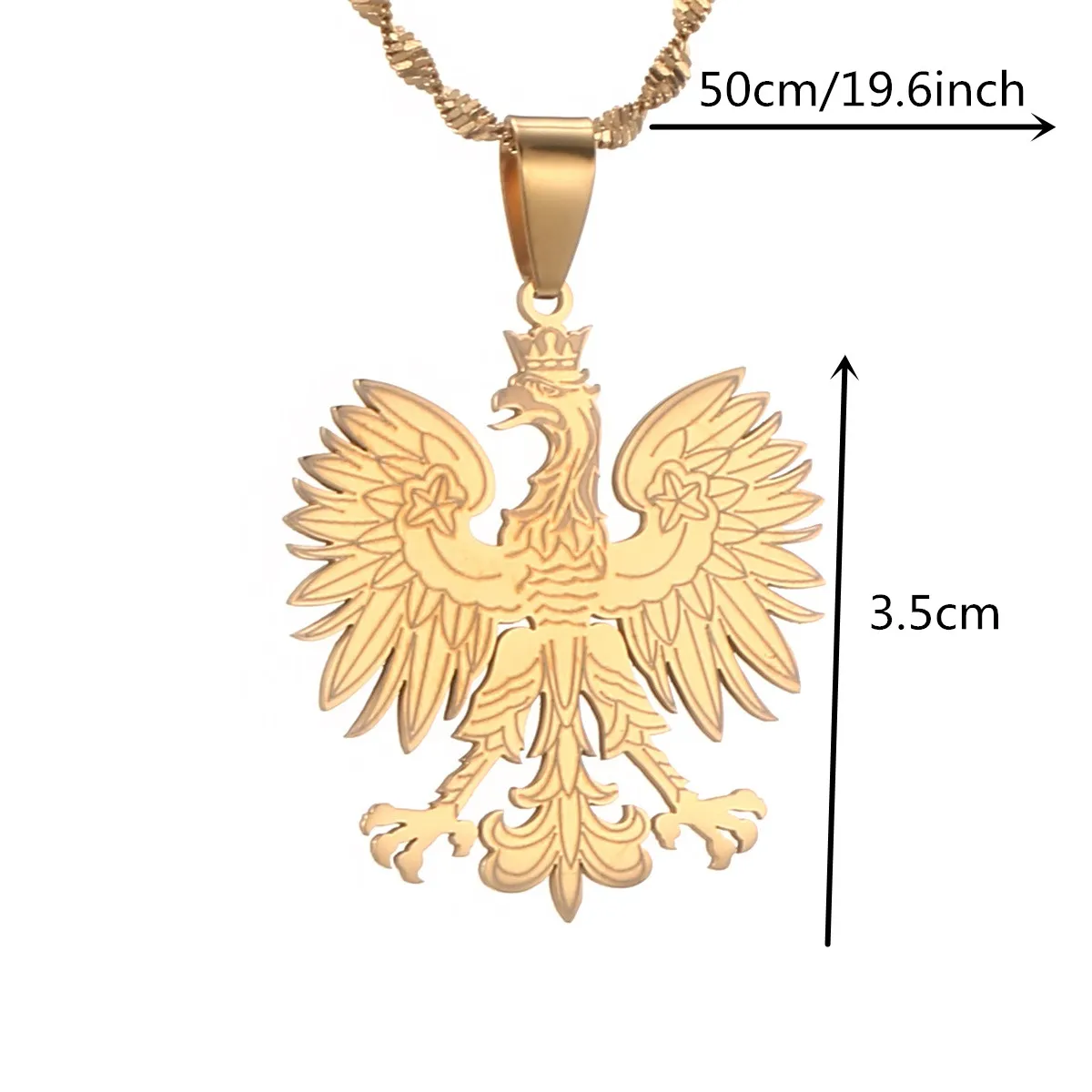 Poland Symbol Eagle Pendant Necklaces Polska Poles Jewelry For Women