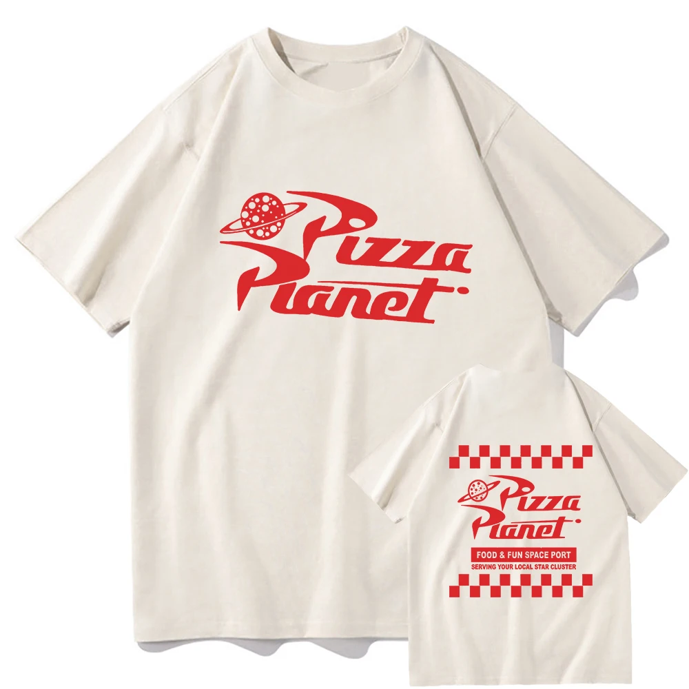 Camisetas de Pizza Planet para hombre y mujer, Sudadera estampada Vintage de algodón, camisetas Unisex de Hip Hop, ropa clásica