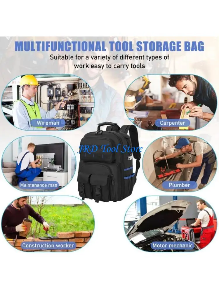 A2UD Tool Bag Backpack Tool Bag for Men Tool Storage Work Bag Backpack for Repairman Electrician Handyman