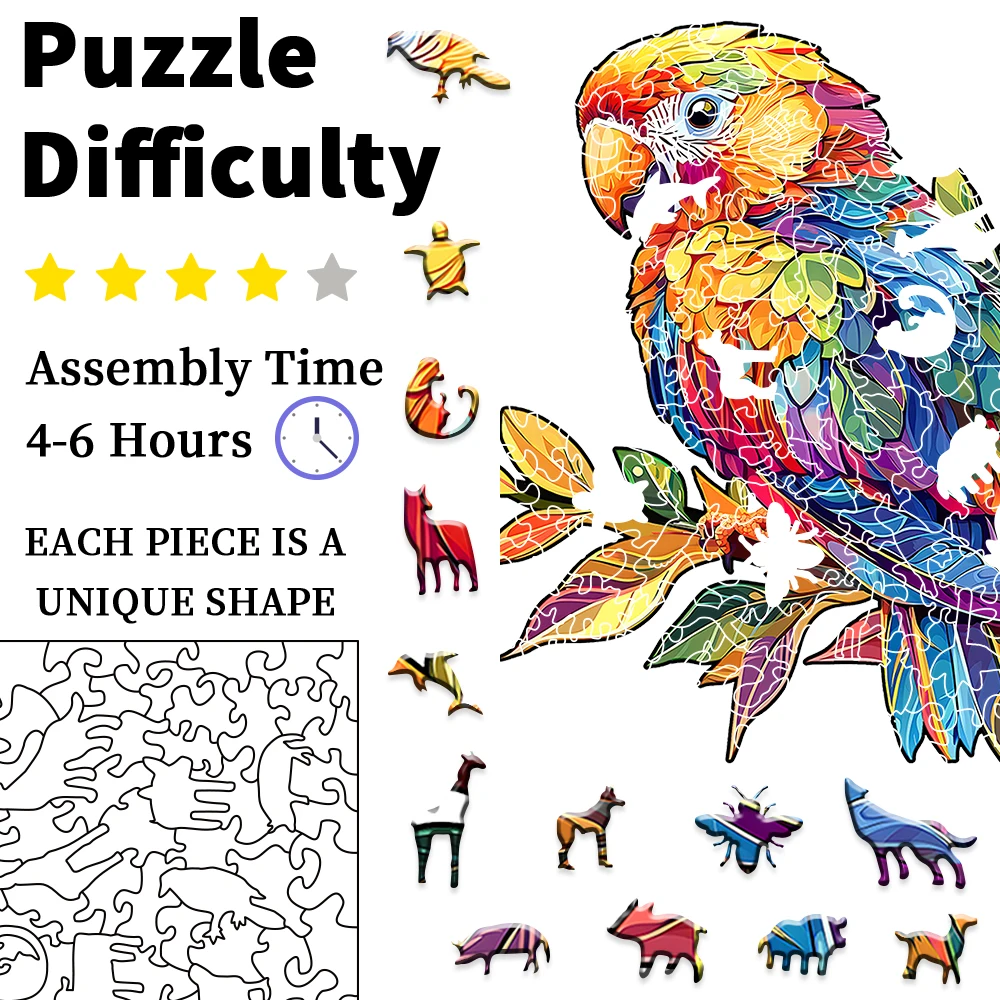 "Fun Parrot Interactive Puzzle" | Family-Friendly Educational Game • Creative Learning Toy • Ideal Gift for Birthdays & Holidays