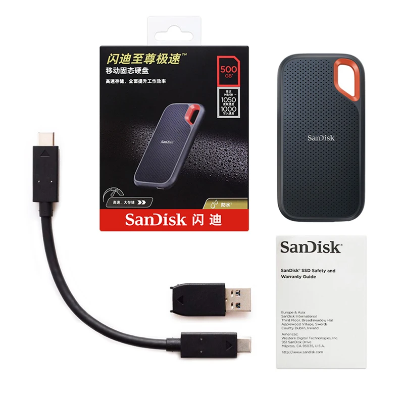 قرص صلب سانديسك اس دي E30 E61 E81 اكستريم برو 4 تيرا بايت 2 تيرا بايت 1 تيرا بايت 480 جيجا بايت يو اس بي 3.2 جين 2 Type-A/C محمول خارجي محرك أقراص الحالة الصلبة NVME قرص صلب