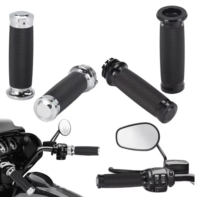 super-1-25mm-chrome-aluminum-motorcycle-handlebar-grips-for-harley-sportster-xl-883-1200-touring-dyna-softail-new