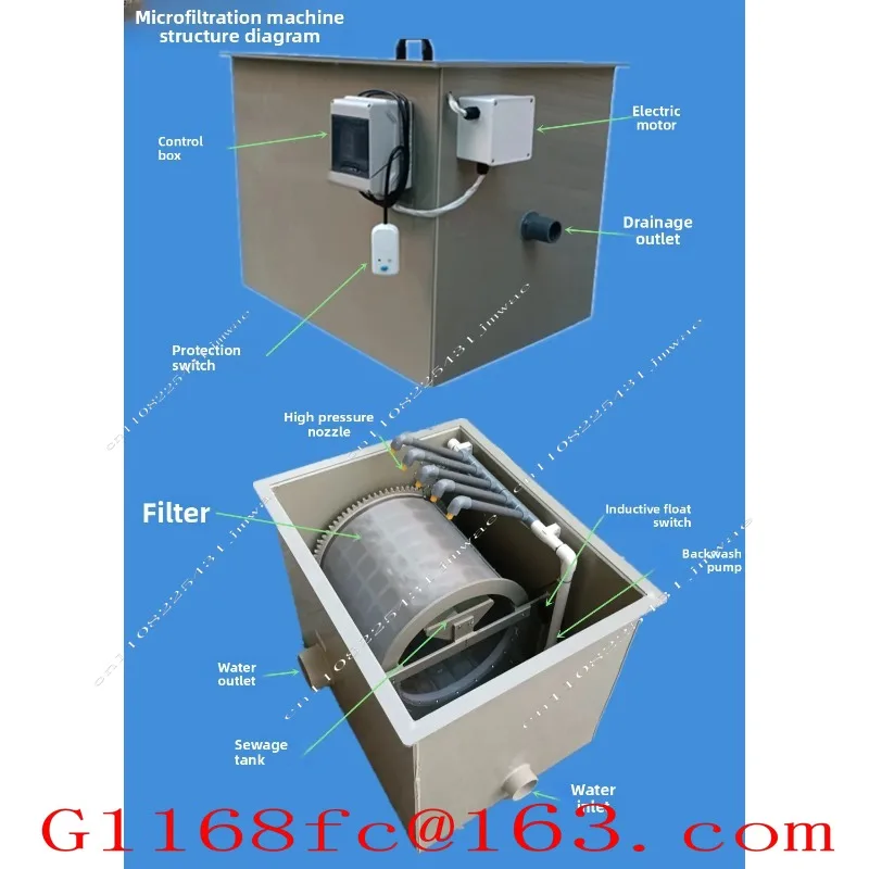 Drum Microfilter Fish Pond Filter Aquaculture Automatic Backwashing Koi Pond Water Circulation System Drum Machine
