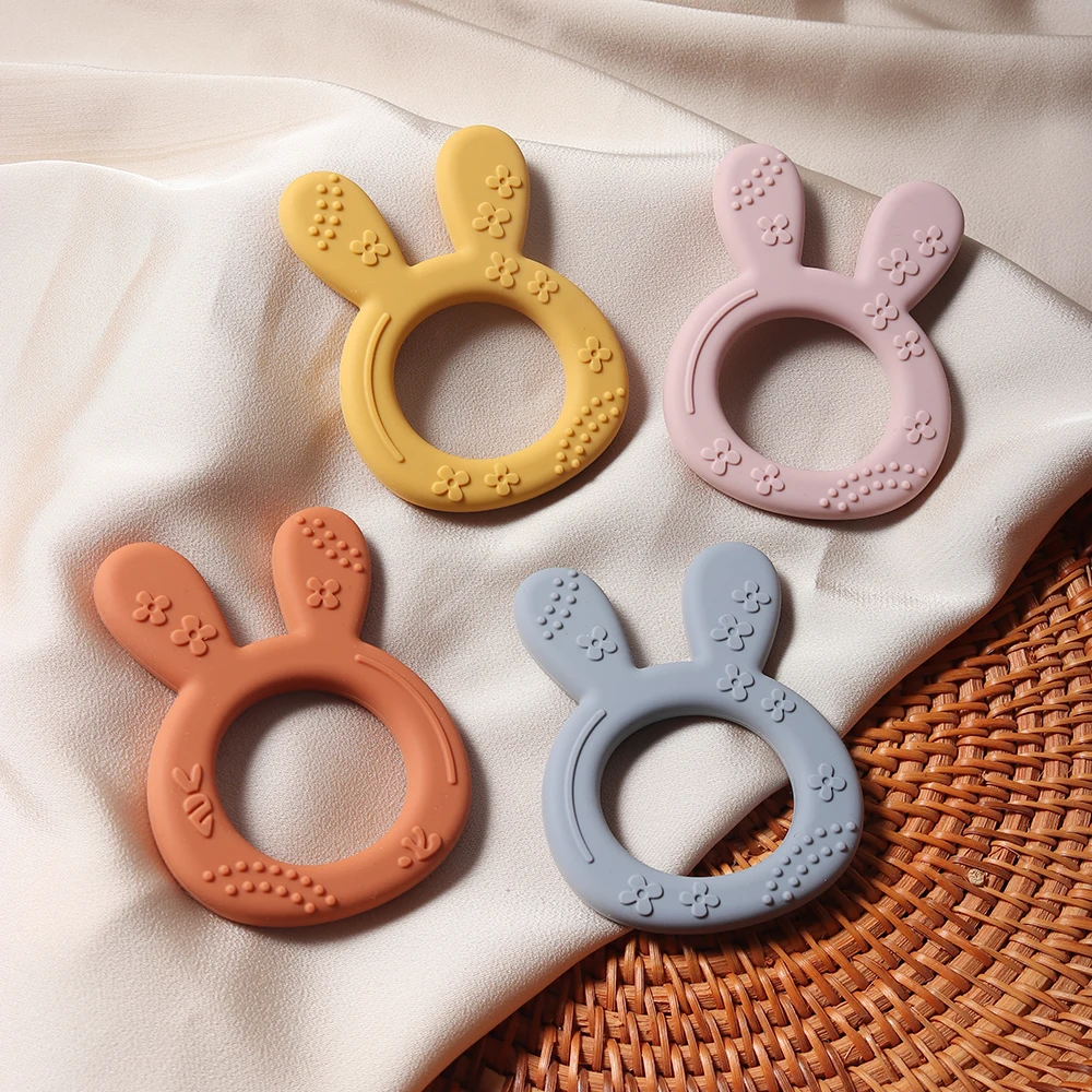 2024 New Baby Teether carrot bunny Shape Silicone Teether Teething Toy Kids Sensory Educational teething Toy