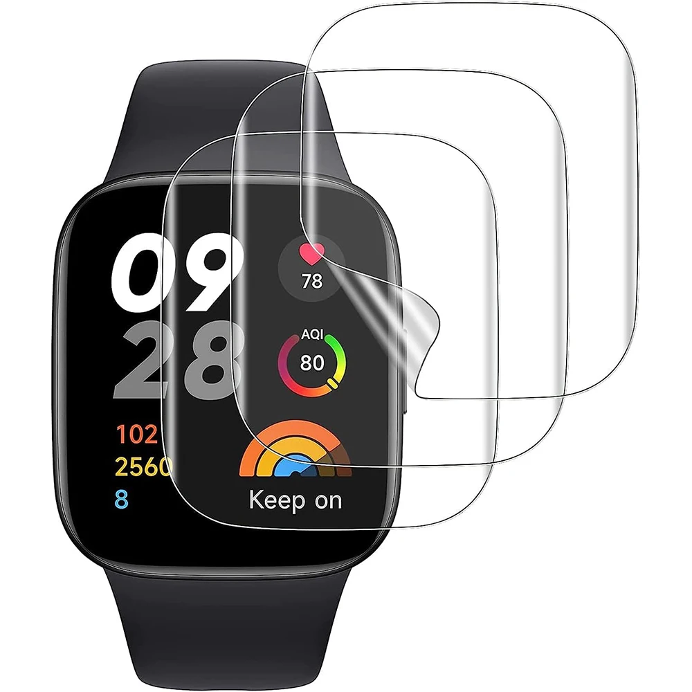 레드미 워치 3 액티브/레드미 워치 3 라이트용 하이드로겔 필름, 화면 보호기, TPU 소프트 필름, 스마트 워치 팔찌 보호, 3 개, 6 개