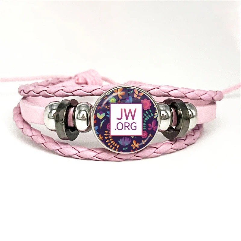 Fashion JW.ORG Casual Leather Bracelet JW Child Caleb Sophia Jehovah Bloodless Multilayer Pink Leather Bracelet Party Souvenir